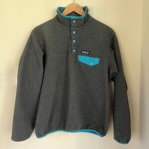 Patagonia Women's Lightweight Synchilla® Snap-T Pullover,  Nickel w/Teal, Size M